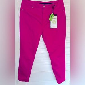 PINK PANTS  d. Jeans Recycled Sateen High Waisted Ankle Stretch Jeans